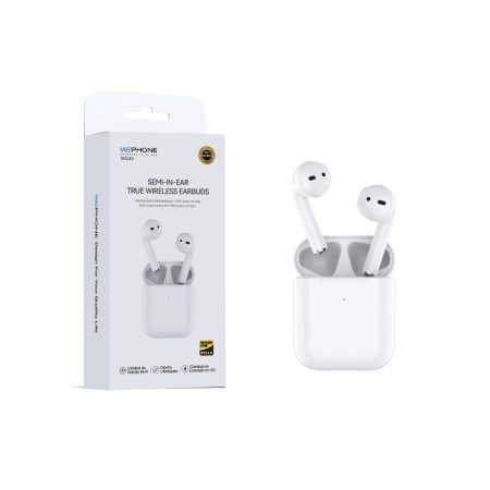 Auriculares Inalámbricos Wephone WE34 Semi-In-Ear – Bluetooth 5.0 Blanco