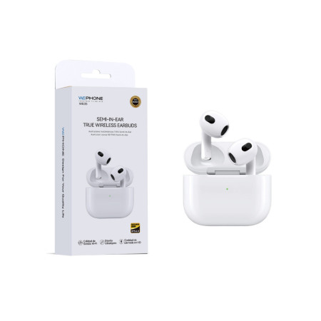 Auriculares Inalámbricos Wephone WE35 Semi-In-Ear – Bluetooth 5.0 Sonido Hi-Fi Blanco