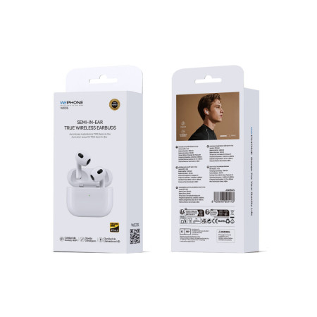 Auriculares Inalámbricos Wephone WE35 Semi-In-Ear – Bluetooth 5.0 Sonido Hi-Fi Blanco