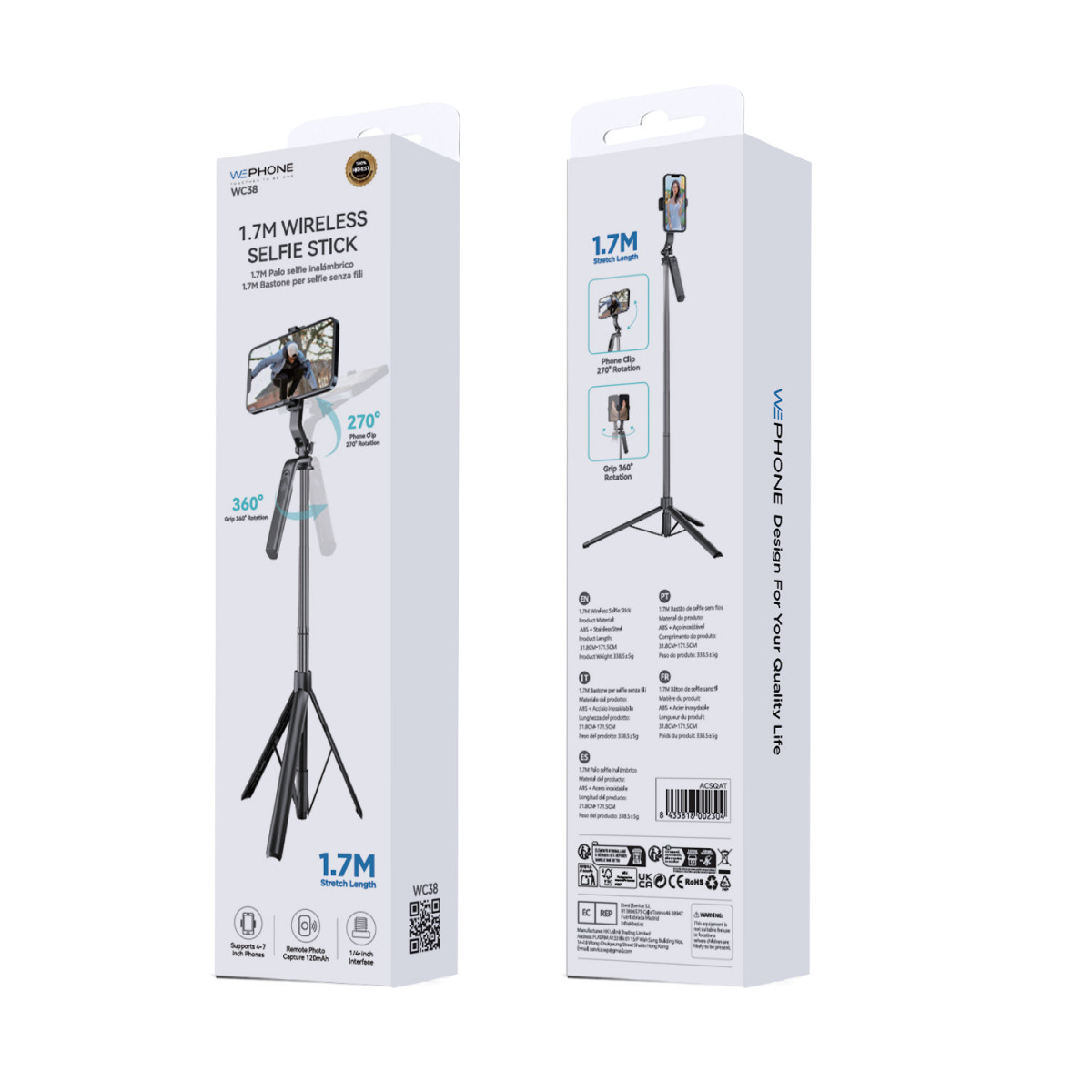 Palo Selfie Trípode Inalámbrico Wephone WC38 –...