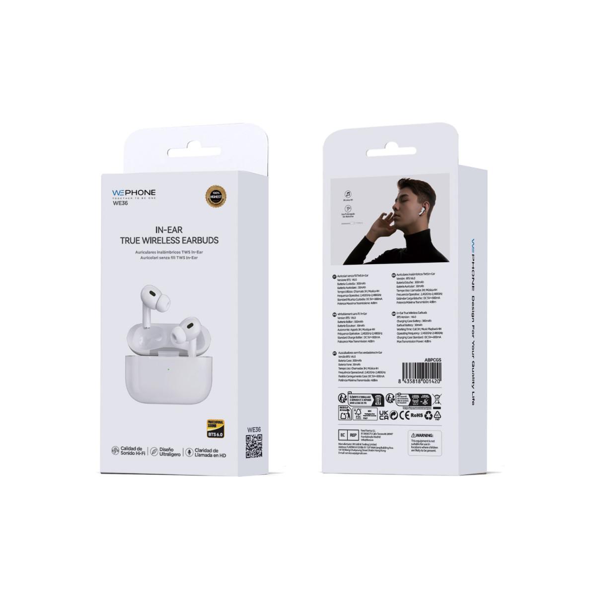 Auriculares Inalámbricos Wephone WE36 In-Ear –...