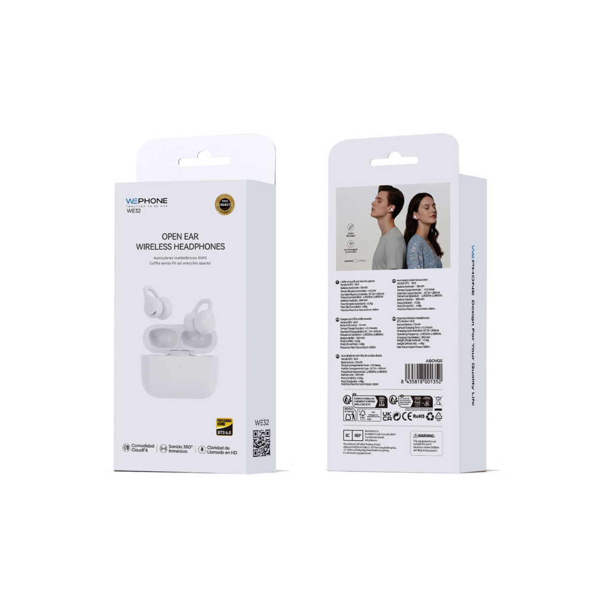 Auriculares Inalámbricos Wephone WE32 Open Ear...