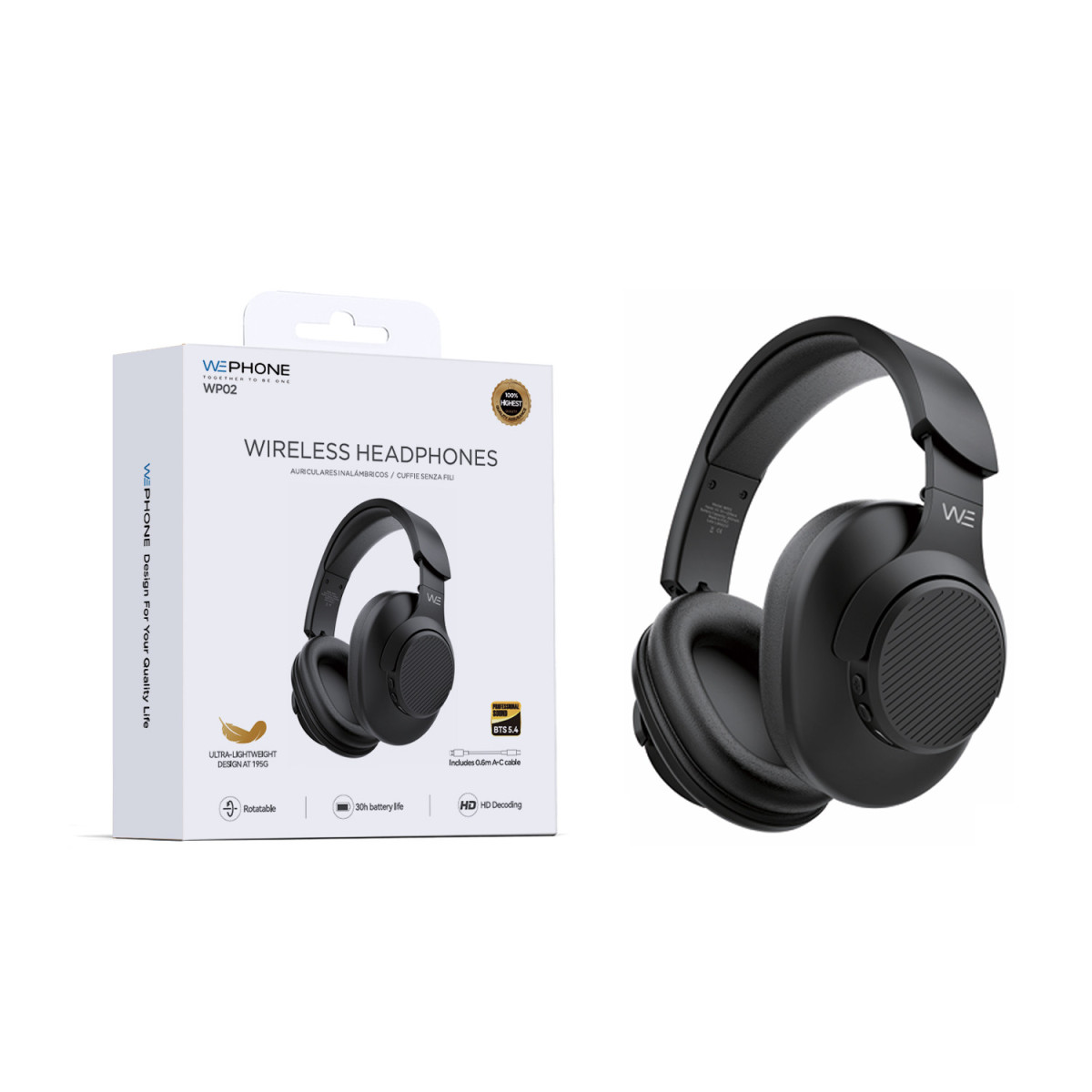 Auriculares Inalámbricos WP02 - Ultra Ligeros...