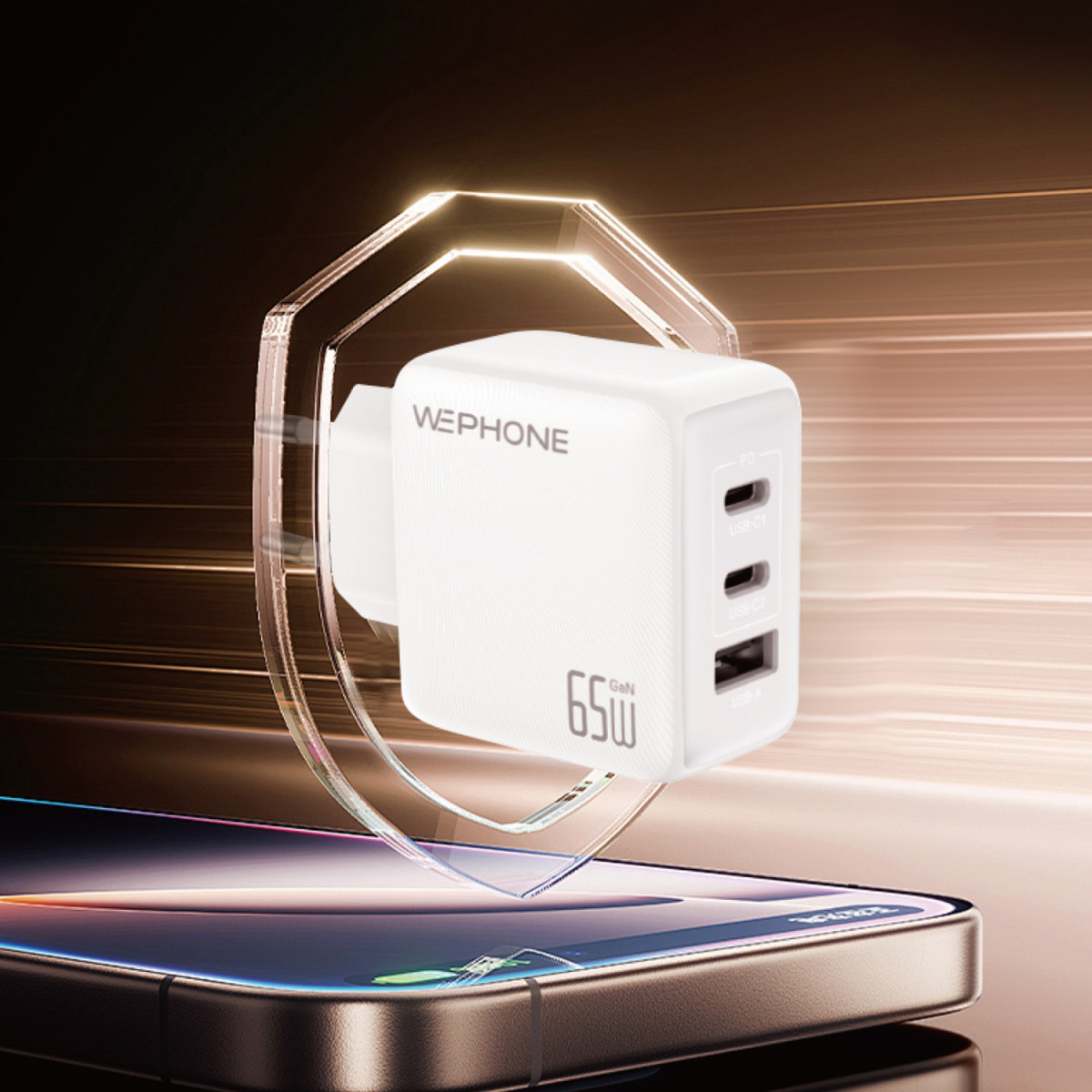 Cargador de Pared Wephone WA14 GaN 65W Triple –...