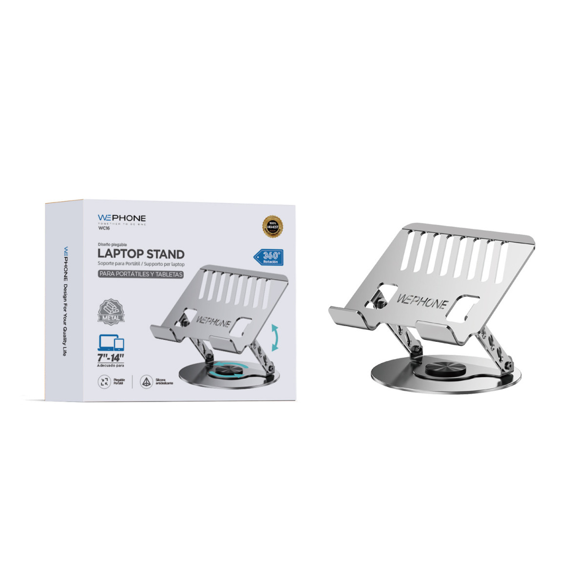 Soporte Metálico para Portátil Wephone WC16 –...