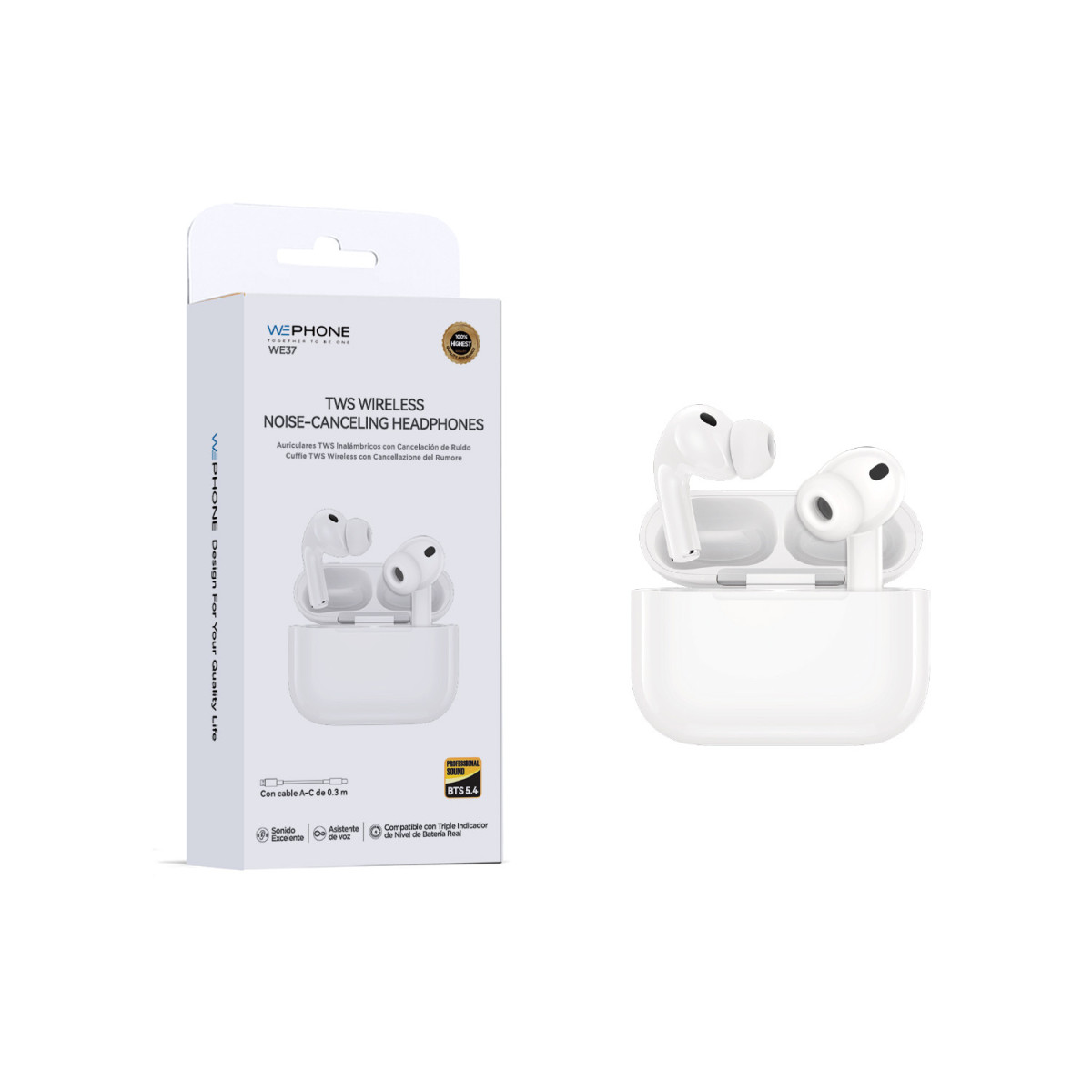 Auriculares WE37 TWS - Cancelación de Ruido...