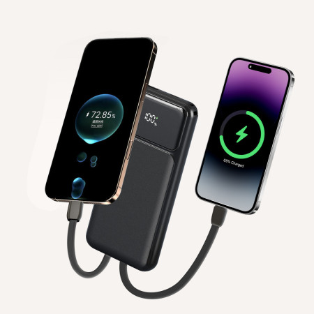 Power Bank Wephone WF07 10000mAh – Super Fast Charging 22.5W,Pantalla Digital y Doble Cable Integrado (IPX / Tipo-C)