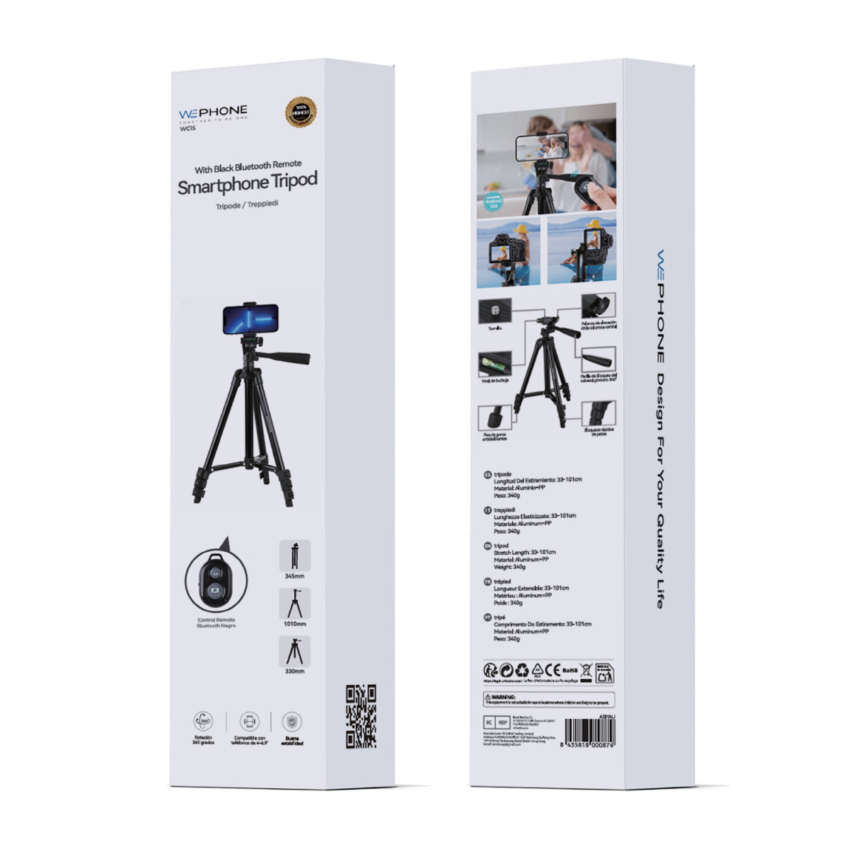 Trípode Profesional Wephone WC15 para Móvil y...