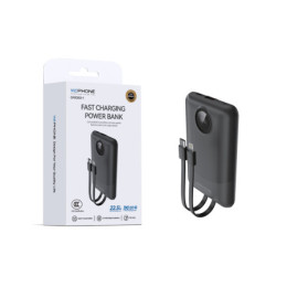 Power Bank Wephone GN108X-1 10000mAh – Carga Rápida 22.5W,Display LED y Cables Integrados (Lightning/Tipo-C)