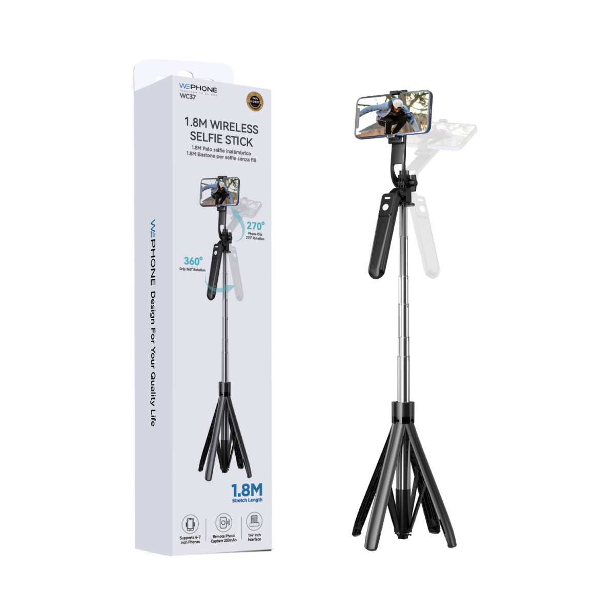 Palo Selfie Tripode Extensible Wephone WC37 –...