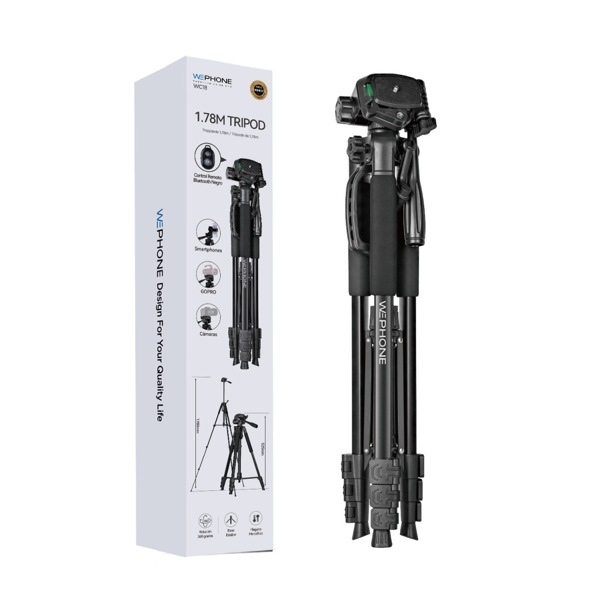 Trípode Profesional Wephone WC18 – 1,78 m –...