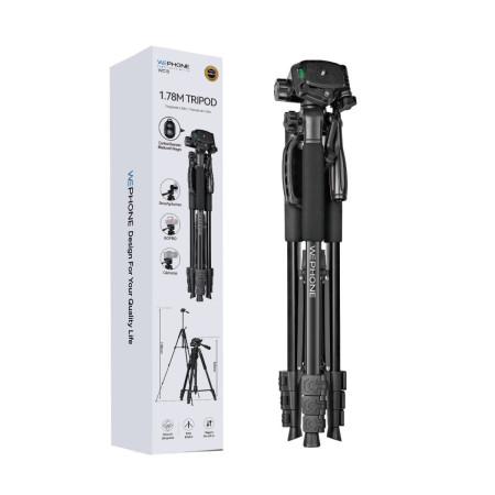 Trípode Profesional Wephone WC18 – 1,78 m – Rotación 360°,Control Bluetooth y Carga hasta 3 kg