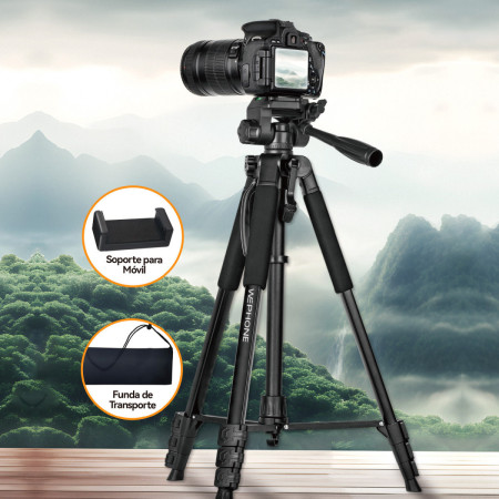 Trípode Profesional Wephone WC18 – 1,78 m – Rotación 360°,Control Bluetooth y Carga hasta 3 kg