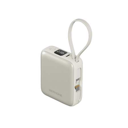 Power Bank Mini Wephone WF06 10000mAh – Carga Rápida 22.5W con Cables Integrados