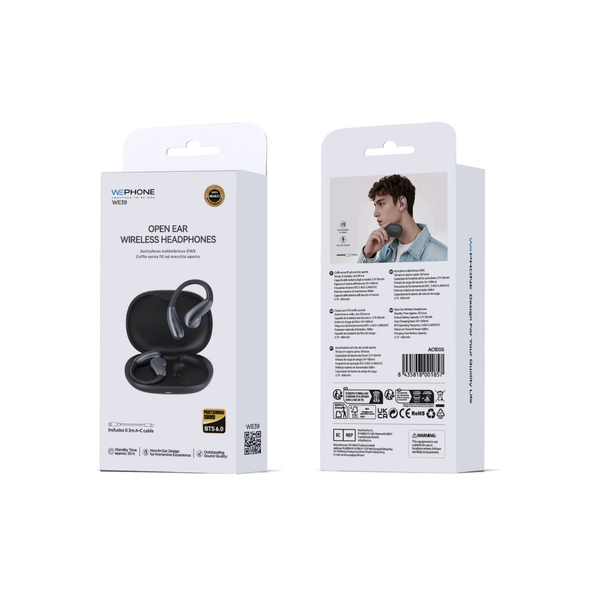 Auriculares WE39 Inalámbricos Open-Ear -...