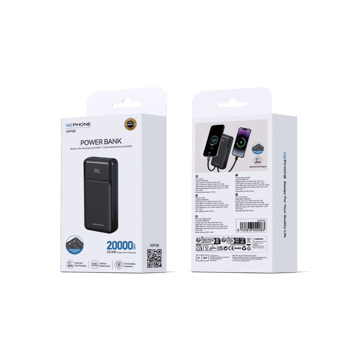Power Bank Wephone WF08 20000mAh – Super Fast...