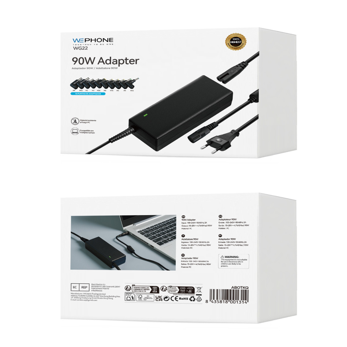 Cargador Universal para Portátiles Wephone WG22...