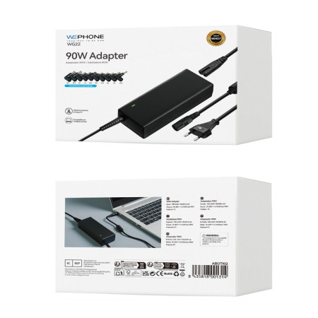 Cargador Universal para Portátiles Wephone WG22 – 90W con 10 Puntas Intercambiables