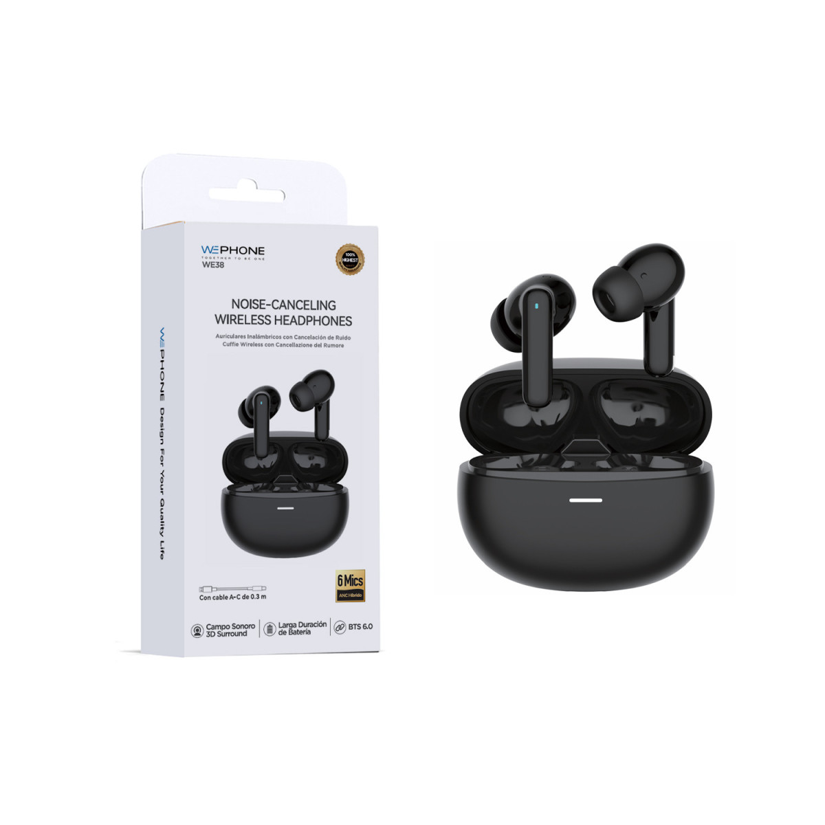 Auriculares TWS Wephone WE38 con Cancelación de...