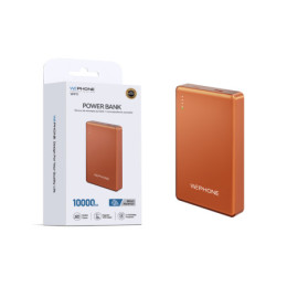 Power Bank Magnético Wephone WF11 10000mAh – Cuerpo de Metal,Carga Inalámbrica 15W y Salida PD 20W - Naranja