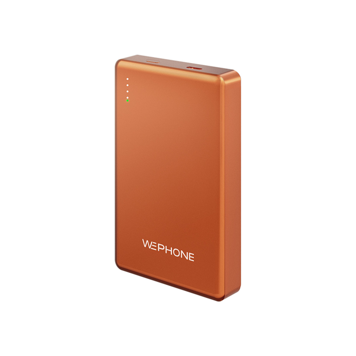 Power Bank Magnético Wephone WF11 10000mAh – Cuerpo de Metal,Carga Inalámbrica 15W y Salida PD 20W - Naranja