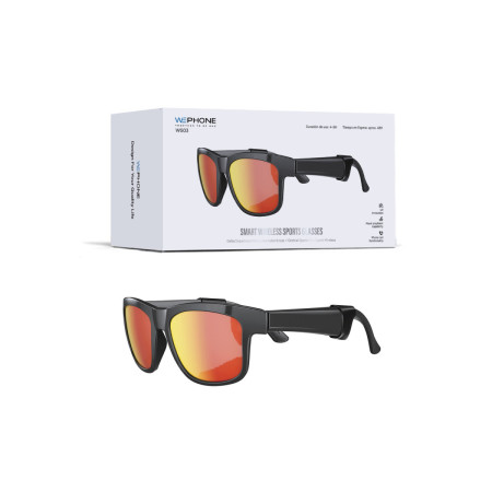 Gafas Deportivas Inteligentes WS03 - Bluetooth V5.4 y Protección UV – Color naranja