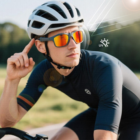 Gafas Deportivas Inteligentes WS03 - Bluetooth V5.4 y Protección UV – Color naranja