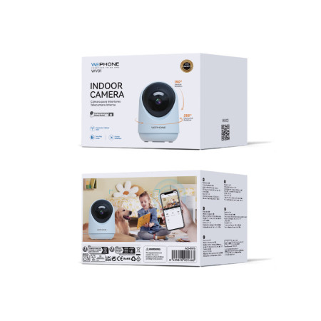 Cámara de Seguridad Inteligente WV01 - Full HD,Rotación 355° y Visión Nocturna