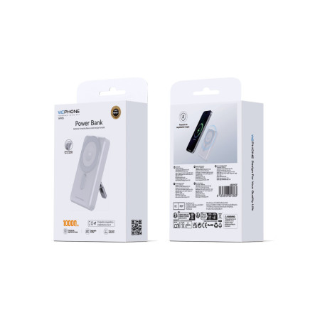Power Bank Magnética Wephone WF05 10000mAh – Carga Inalámbrica 15W con Soporte Integrado