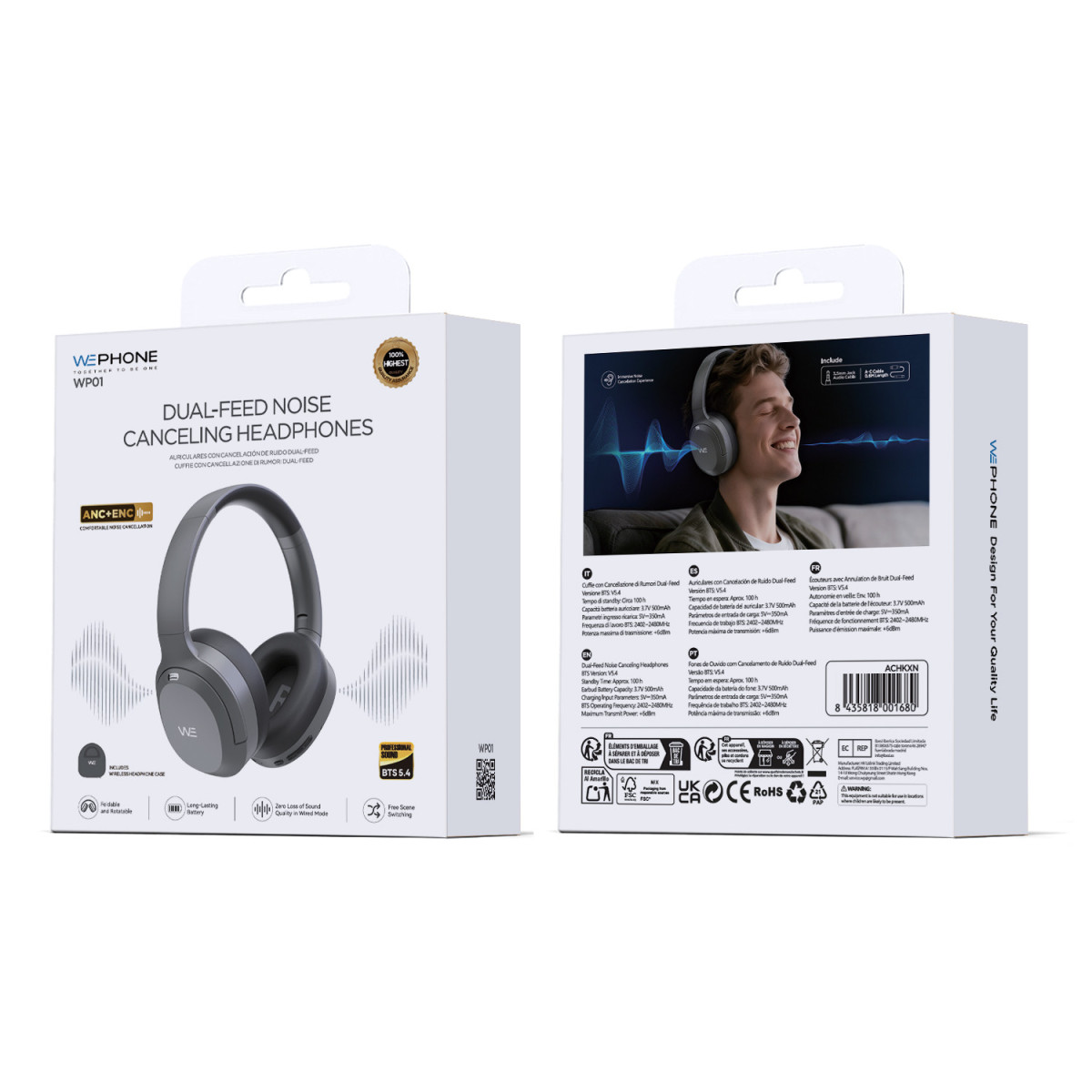 Auriculares Inalámbricos WP01 - Cancelación de...