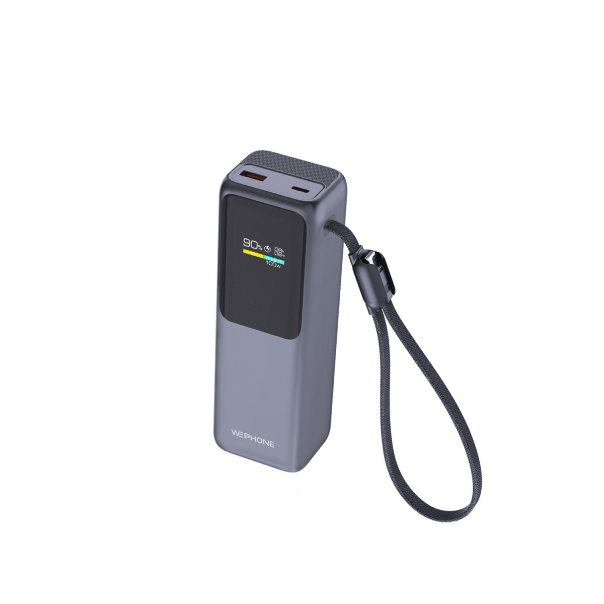 Power Bank Ultra Pro Wephone WF09 20000mAh – Salida PD 100W,Pantalla TFT a Color y Cable Tipo-C Integrado