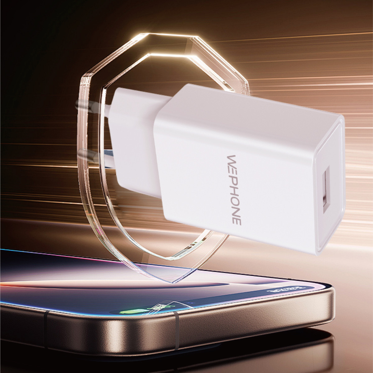 Cargador de Pared Wephone WA01 USB-A 12W – Carga Rápida 2.4A Blanco