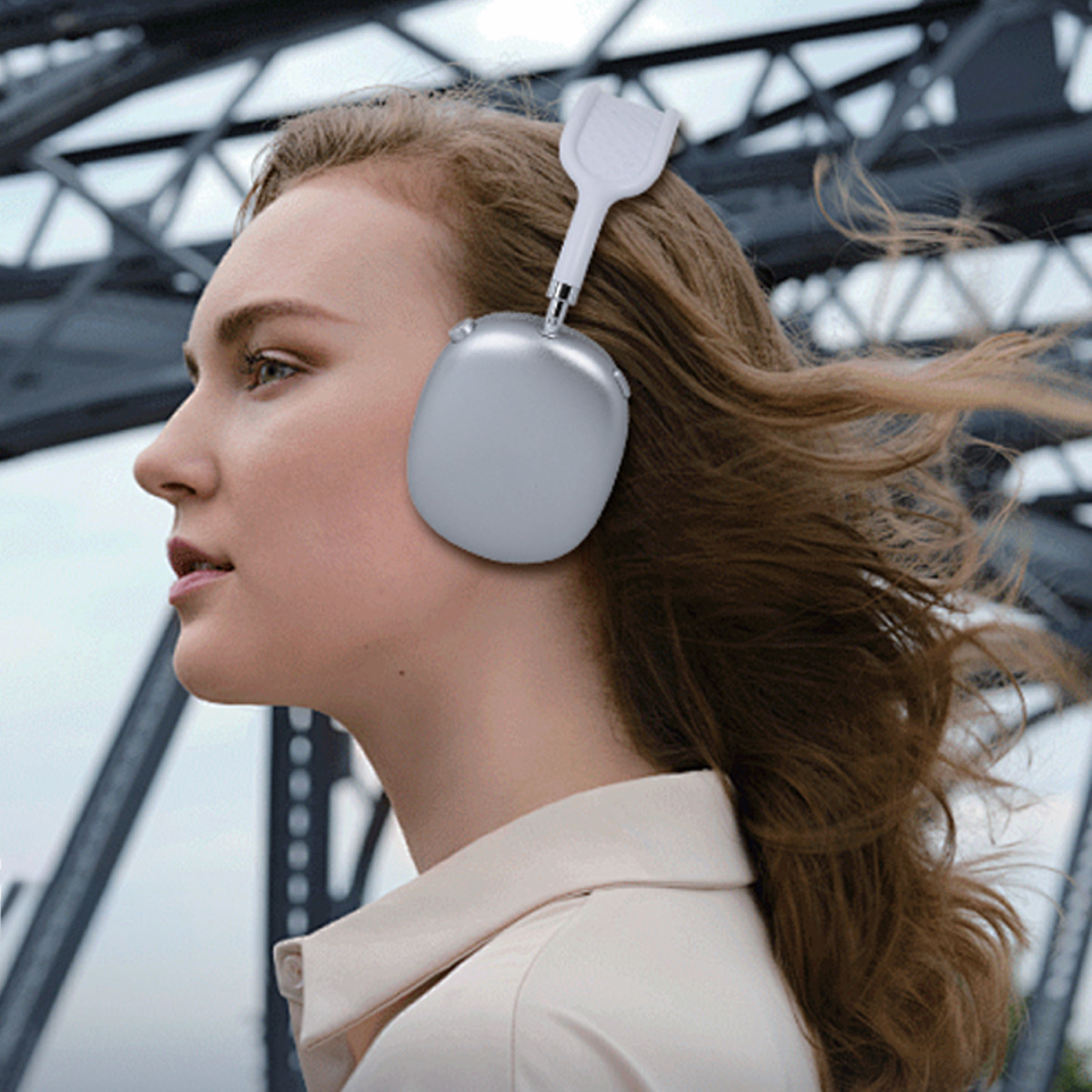 Auriculares Inalámbricos Wephone D02 – Audio 3D · Bluetooth 5.4 con Autonomía de 30 Horas (Plata)