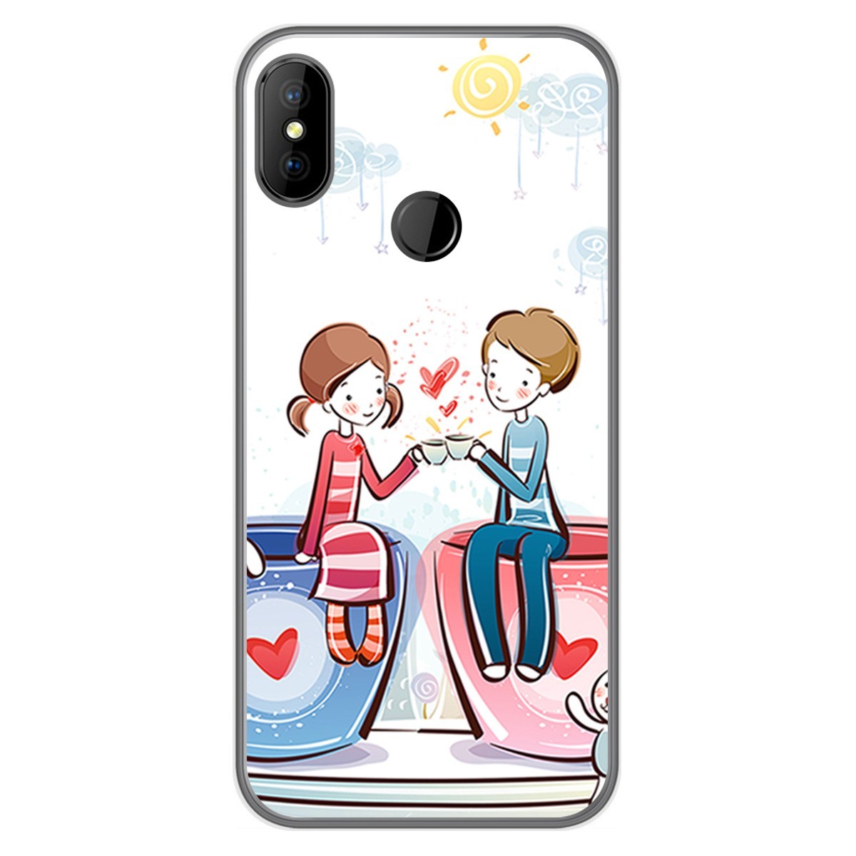 Funda Gel Tpu para DOOGEE X70 diseño Café Dibujos