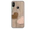 Funda Gel Tpu para DOOGEE X70 diseño Corazones Madera Dibujos