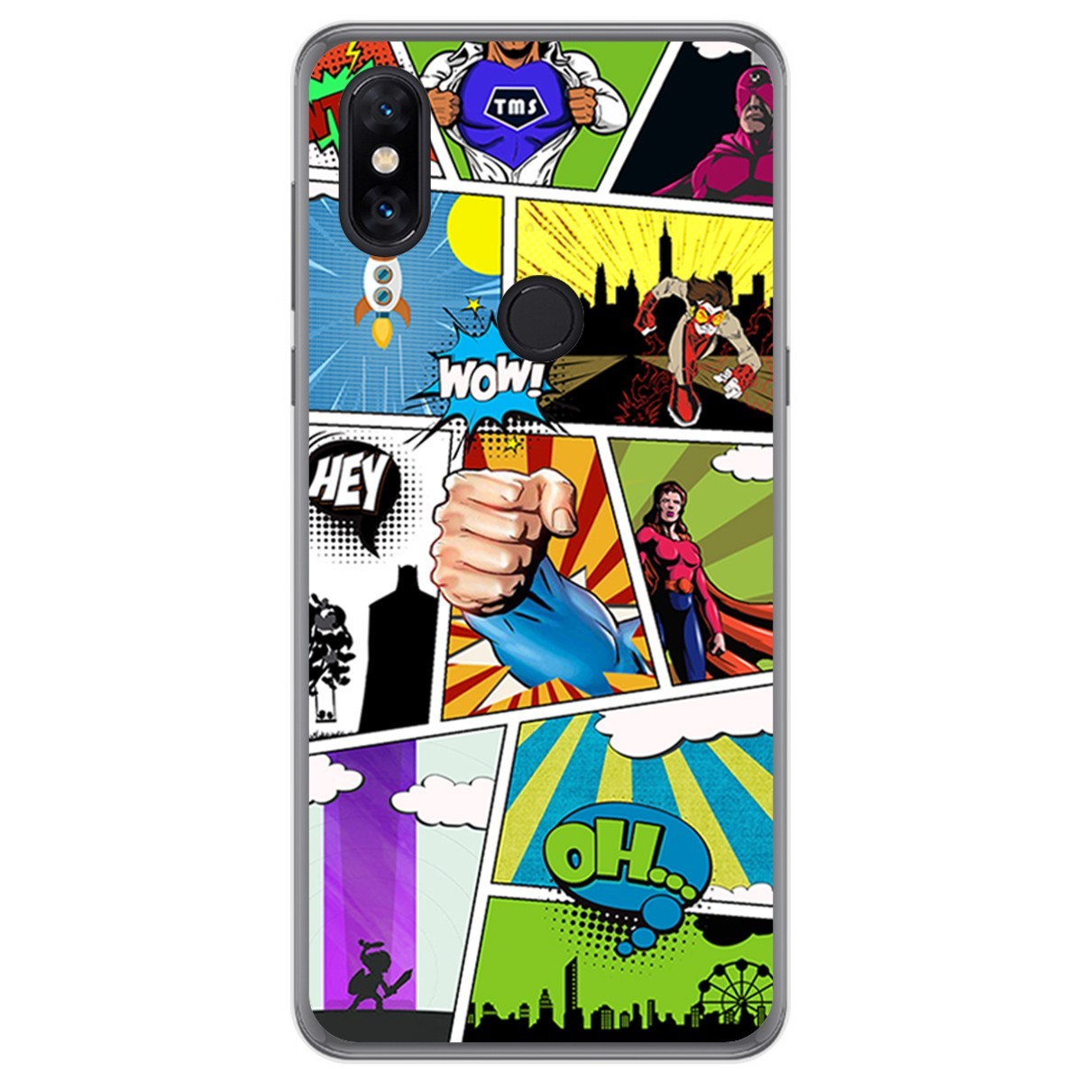 Funda Gel Tpu para Xiaomi Mi Mix 3 diseño Comic Dibujos