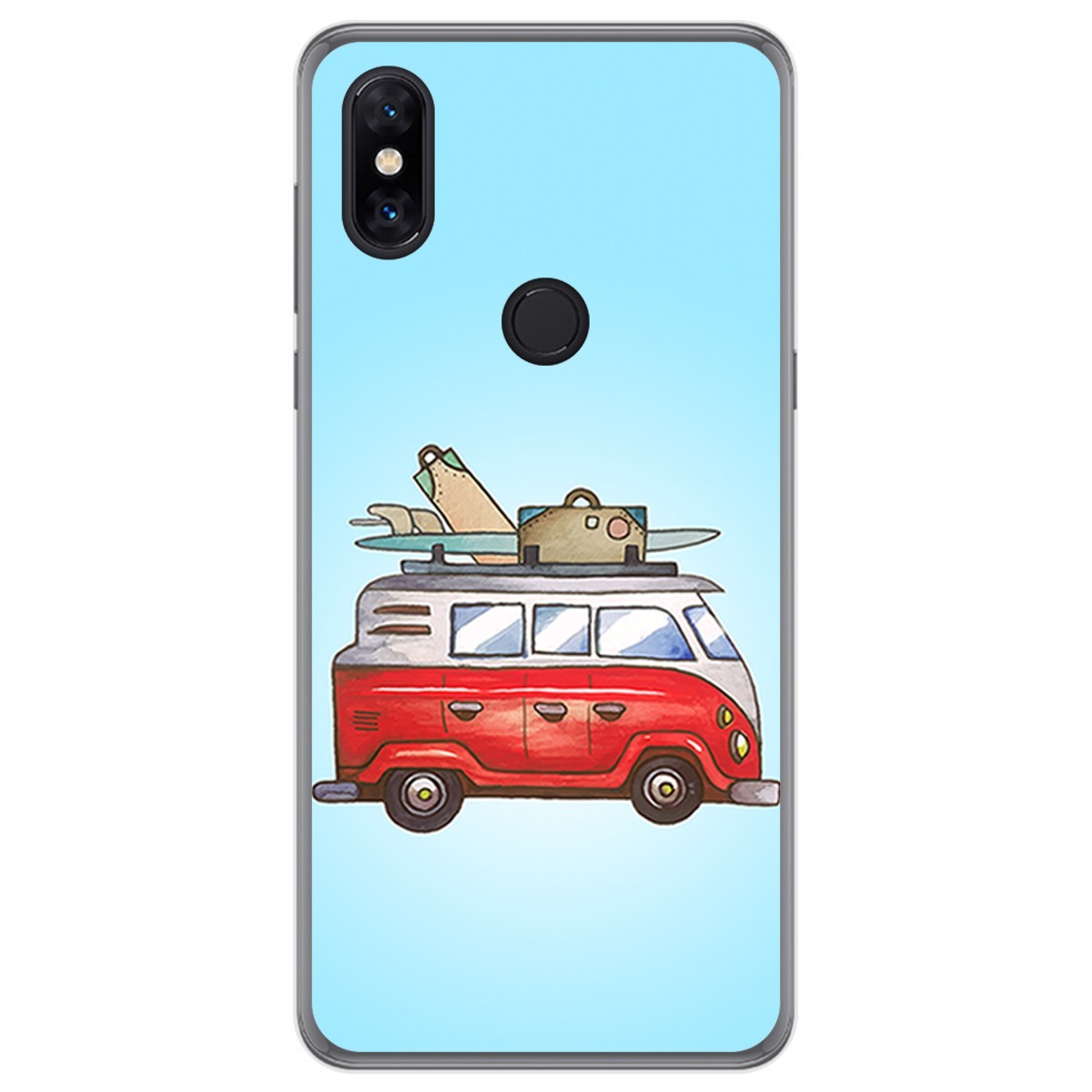Funda Gel Tpu para Xiaomi Mi Mix 3 diseño Furgoneta Dibujos