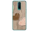 Funda Gel Tpu para Oppo RX17 Pro diseño Corazones Madera Dibujos