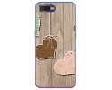 Funda Gel Tpu para Oppo RX17 Neo diseño Corazones Madera Dibujos