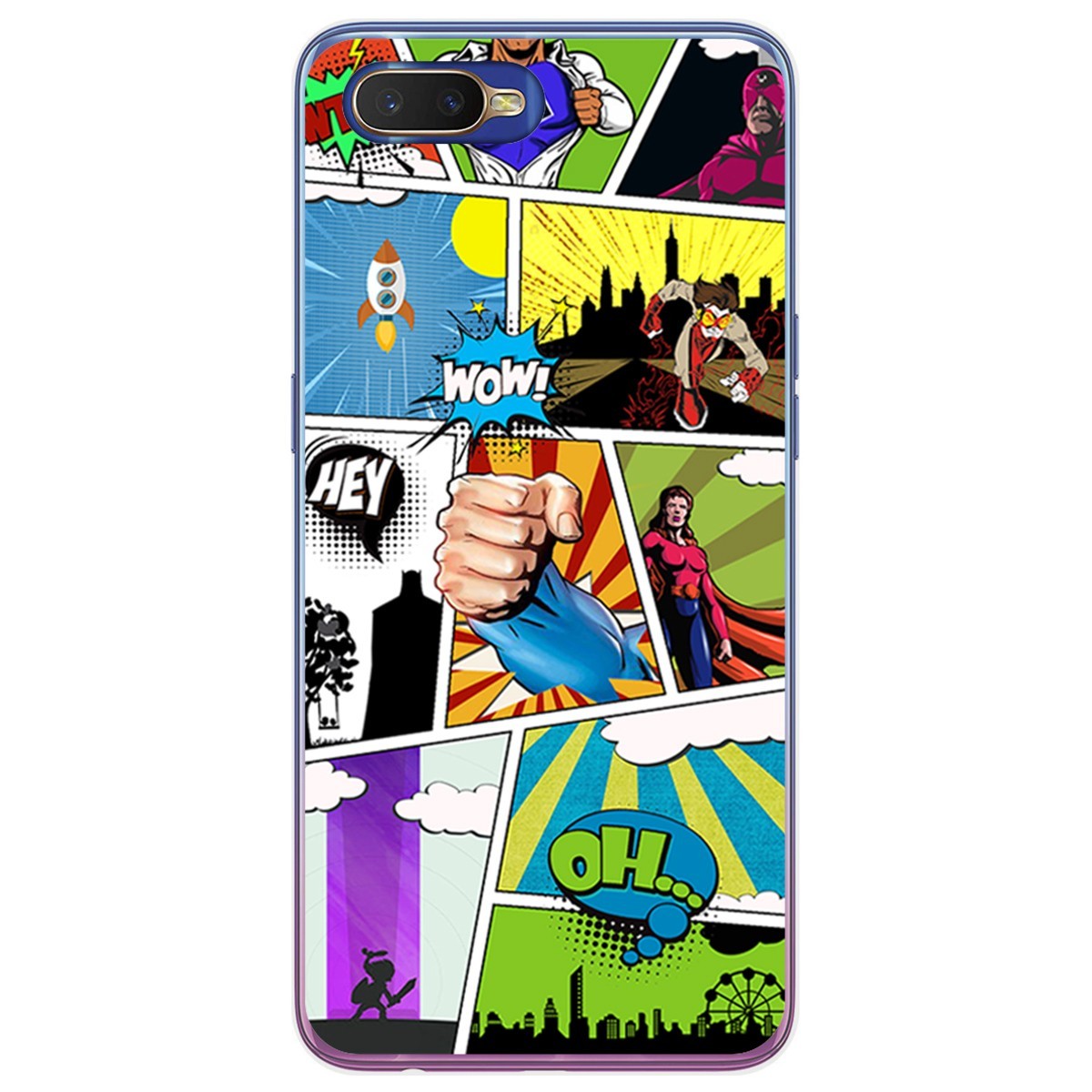 Funda Gel Tpu para Oppo RX17 Neo diseño Comic Dibujos