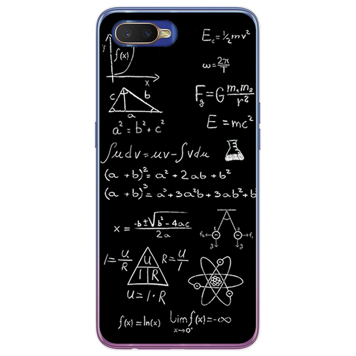 Funda Gel Tpu para Oppo RX17 Neo diseño Formulas Dibujos