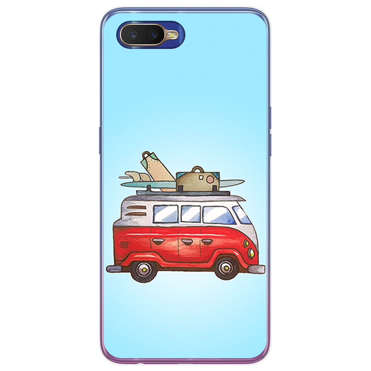 Funda Gel Tpu para Oppo RX17 Neo diseño Furgoneta Dibujos