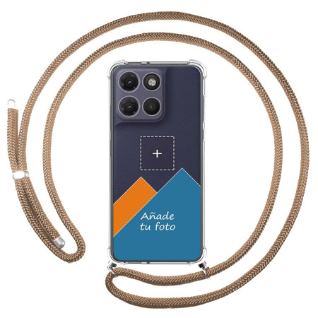 Personaliza tu Funda Colgante Transparente para Motorola Moto g17 / g17 Power 4G con Cordon Camel Dibujo Personalizada
