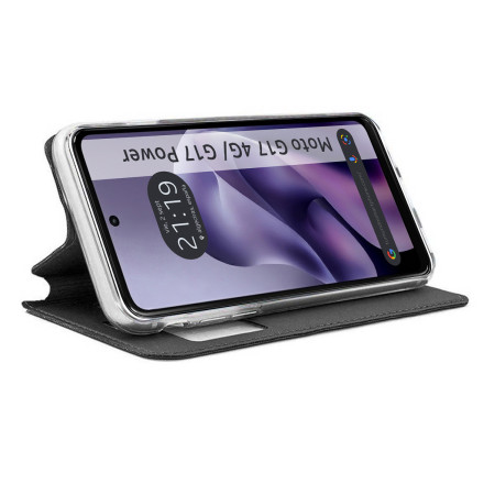 Funda Libro Soporte con Ventana para Motorola Moto g17 / g17 Power 4G color Negra