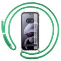 Funda Colgante Transparente para Motorola Moto g67 / g77 5G con Cordon Verde Agua