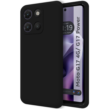 Funda Silicona Líquida Ultra Suave para Motorola Moto g17 / g17 Power 4G color Negra