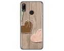 Funda Gel Tpu para Huawei P Smart 2019 / Honor 10 Lite diseño Corazones Madera Dibujos