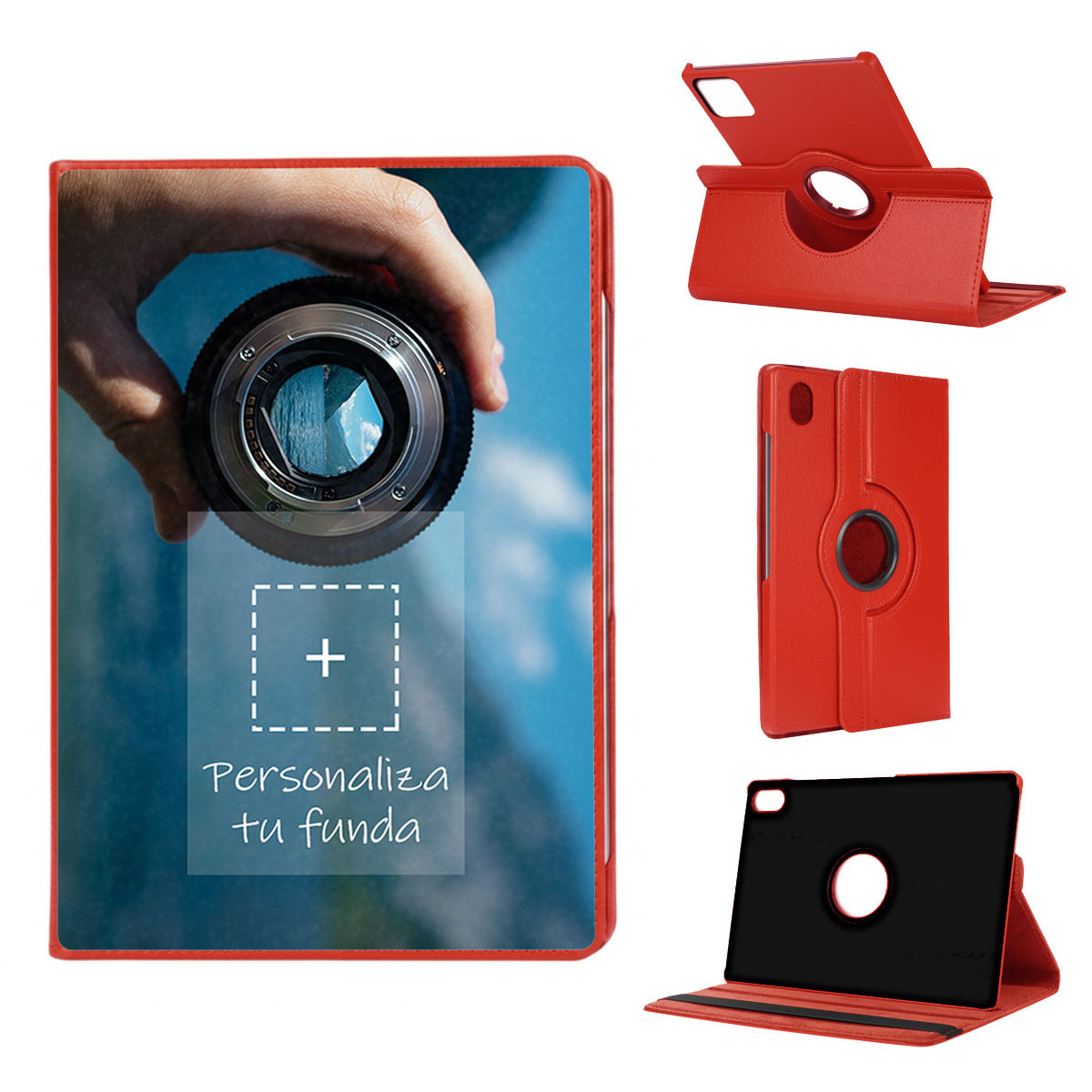 Personaliza tu Funda Giratoria 360 para Xiaomi Redmi Pad 2 color Rojo Personalizada