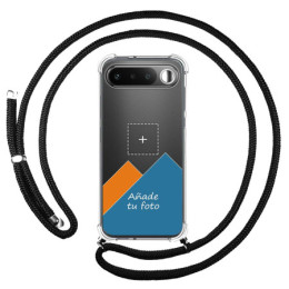 Personaliza tu Funda Colgante Transparente para Realme 16 5G con Cordon Negro Dibujo Personalizada
