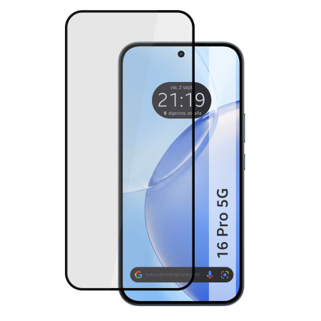 Protector Cristal Templado Completo 5D Full Glue Negro para Realme 16 Pro 5G Vidrio